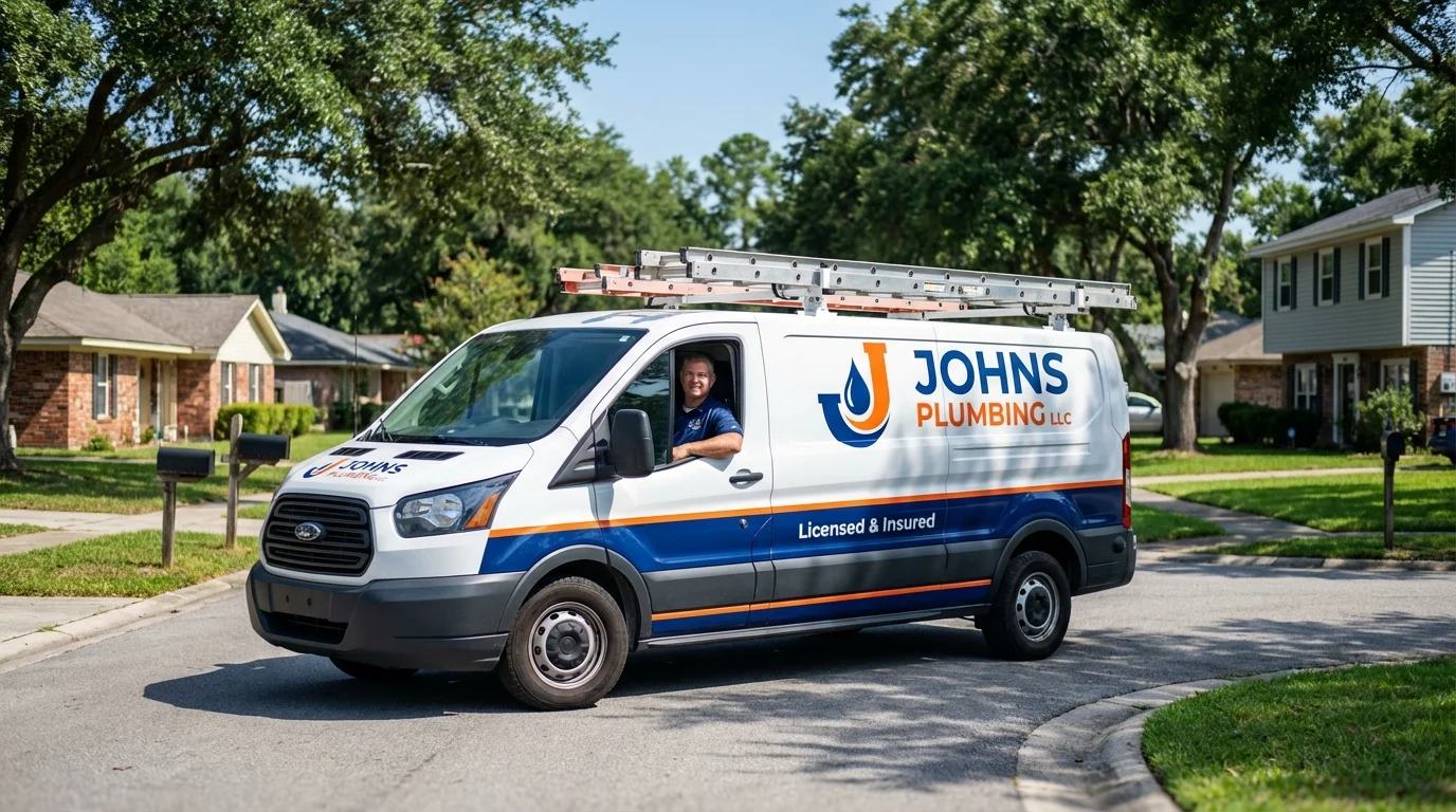 Johns Plumbing LLC service van in Tilton, IL